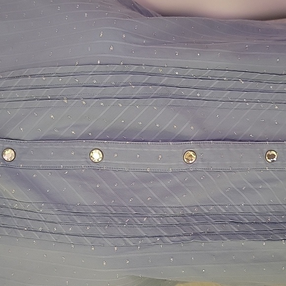 Vtg ARIAT Western Pintucked Metallic Pin Dot Puff Sleeve Snap Landgirl Shirt - Picture 4 of 8